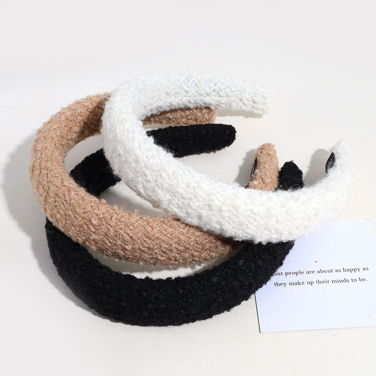 Wholesale Lamb Velvet Solid Color Sponge Hair Hoops